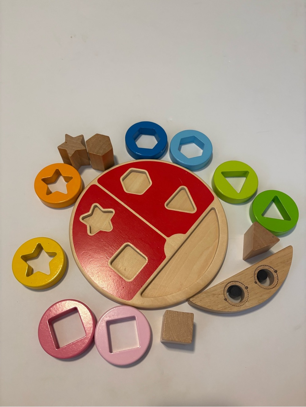 Hape Wooden Ladybug Shape Sorter Puzzle Baby Toddler Toy - Picture 3 of 4